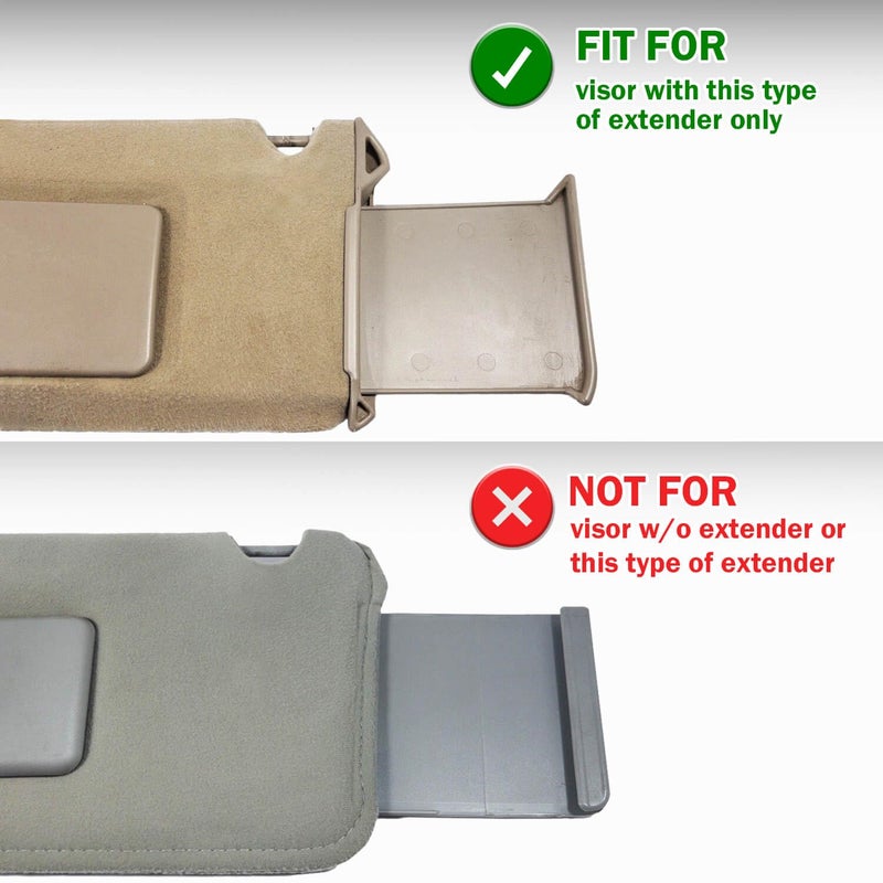 KBH Car Sun Visor Cover for Chevy Tahoe Suburban & GMC Yukon 1995 1996 1997 1998 1999, Left and Right Side Sunvisor Covering, Vinyl Leather Trim, Anti-Scratch, Gray - Image 2
